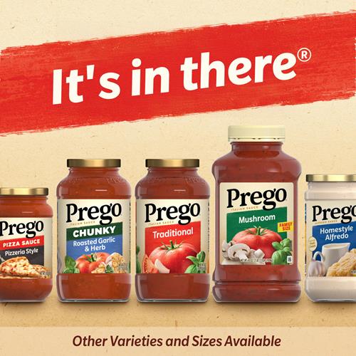 Prego Alfredo Pasta Sauce With Roasted Garlic And Parmesan Cheese, 14.5 Oz Jar