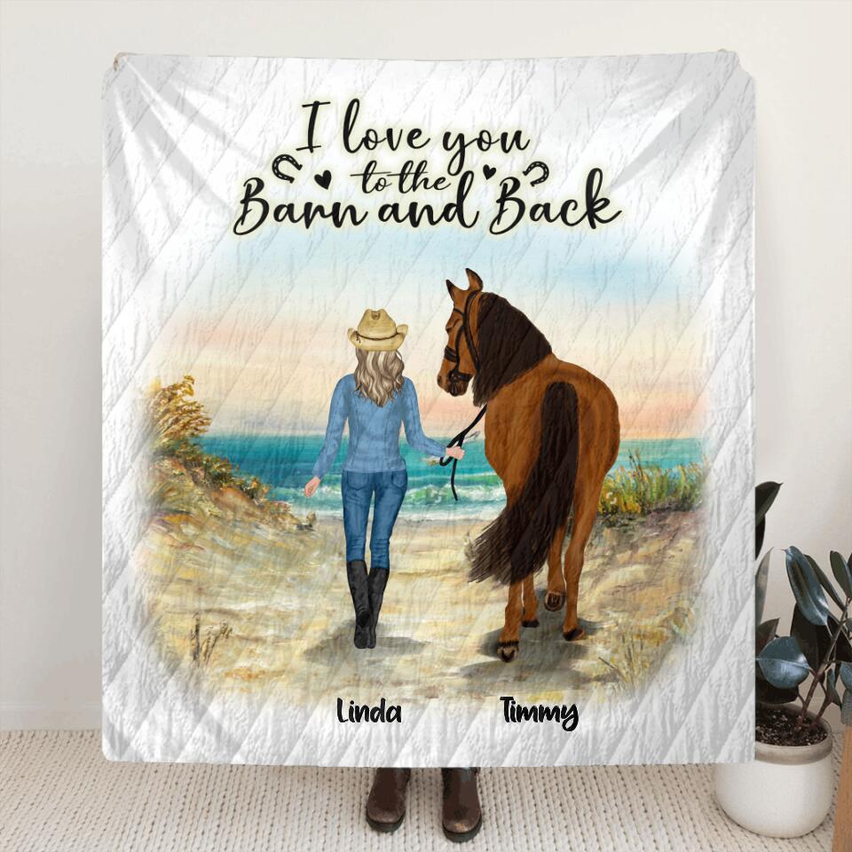 Personalized Horse Girl Quilt/Fleece Throw Blanket - Up to 7 Horses - Best Gift For Horse Lover - Just A Girl Who Loves Horses