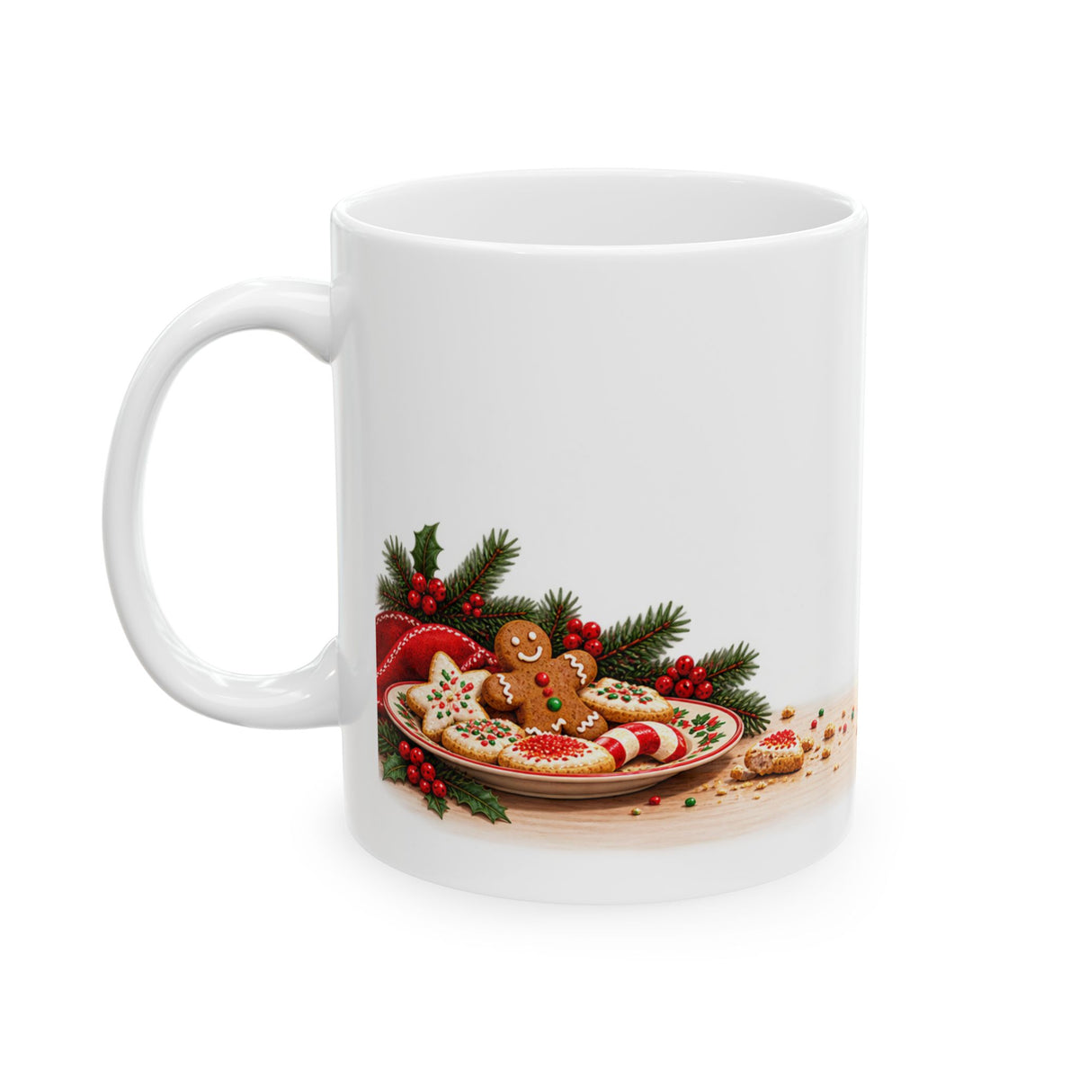 Christmas Cat Stealing Santa’s Cookies – Personalized Holiday Ceramic Mug