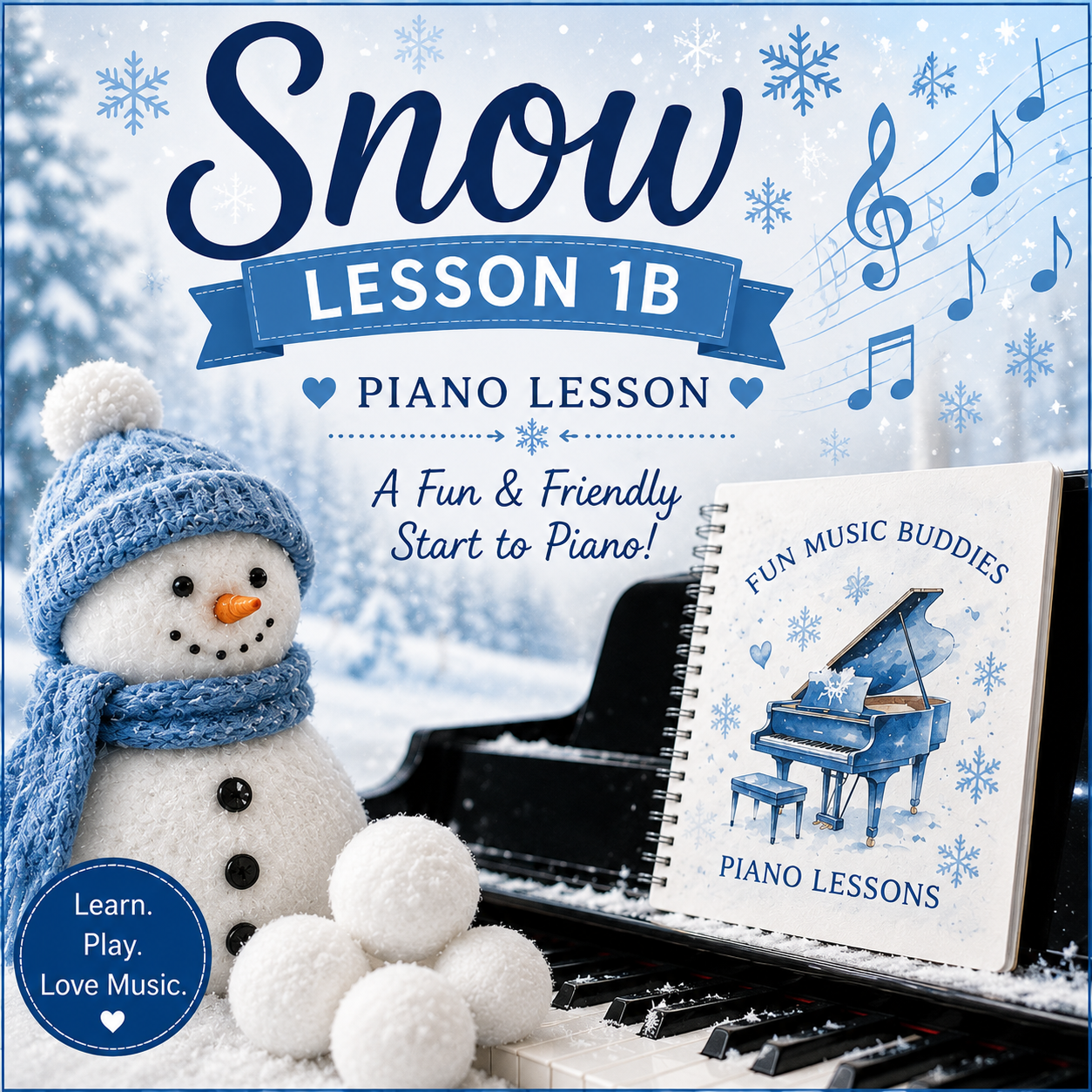 pre-recorded Piano Lesson 1B - Snow