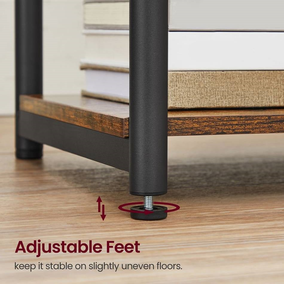 Set of 2 - Nightstand End Tables Charging Station with 2 USB ports