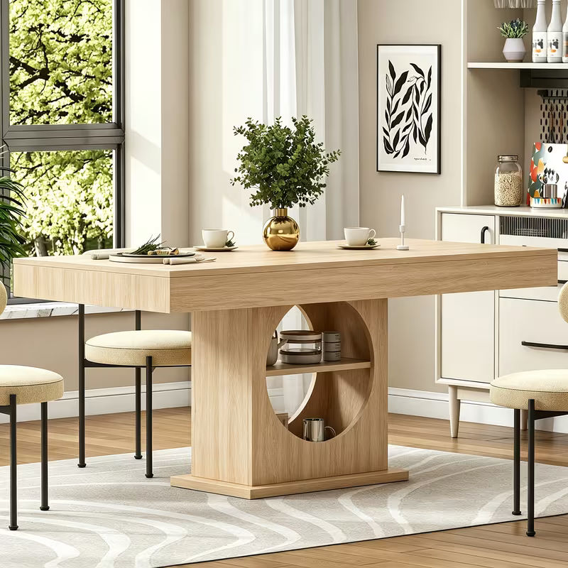 Modern Farmhouse Solid Wood Kitchen Desk with Storage