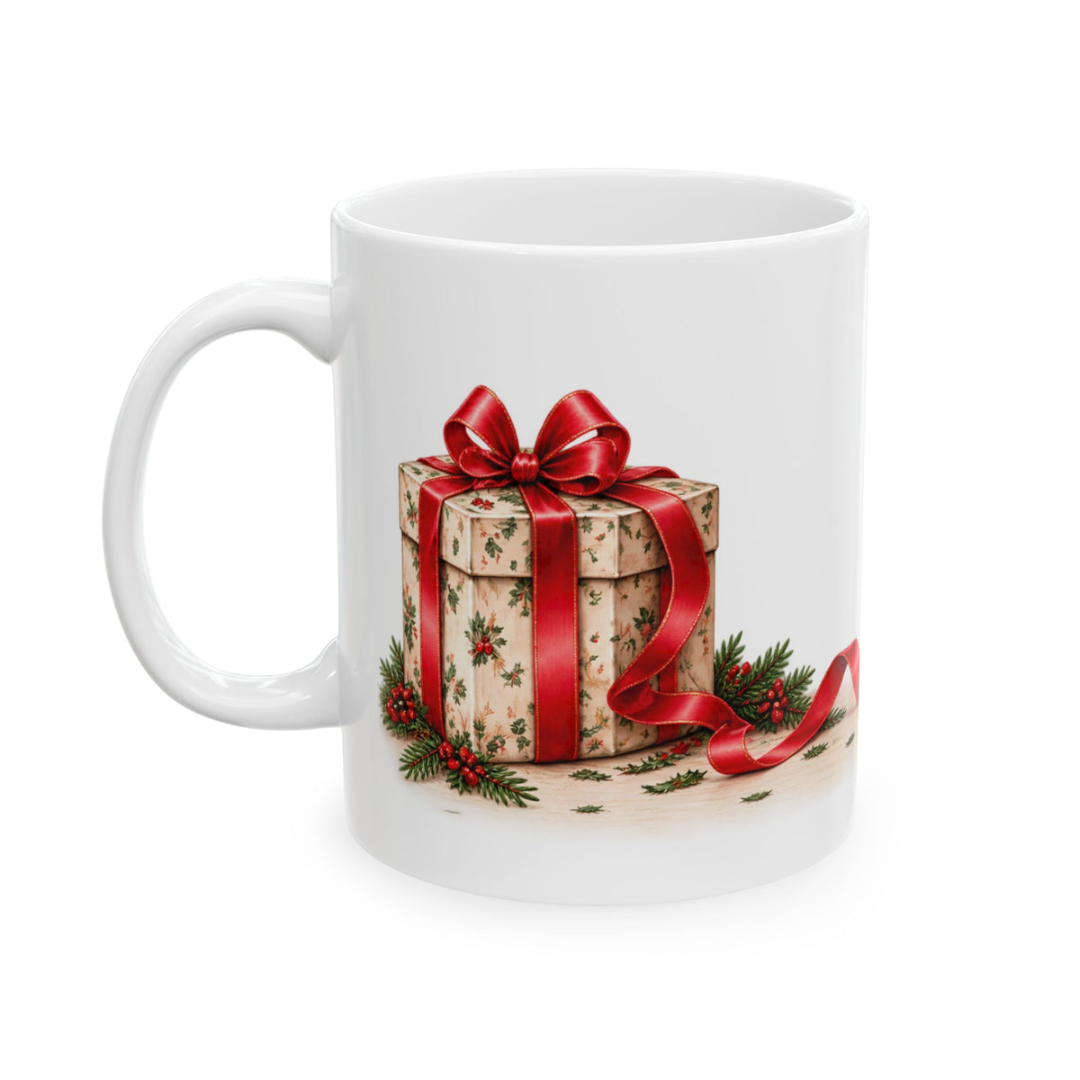 Christmas Cat Ribbon Heist -Personalized  Ceramic Mug