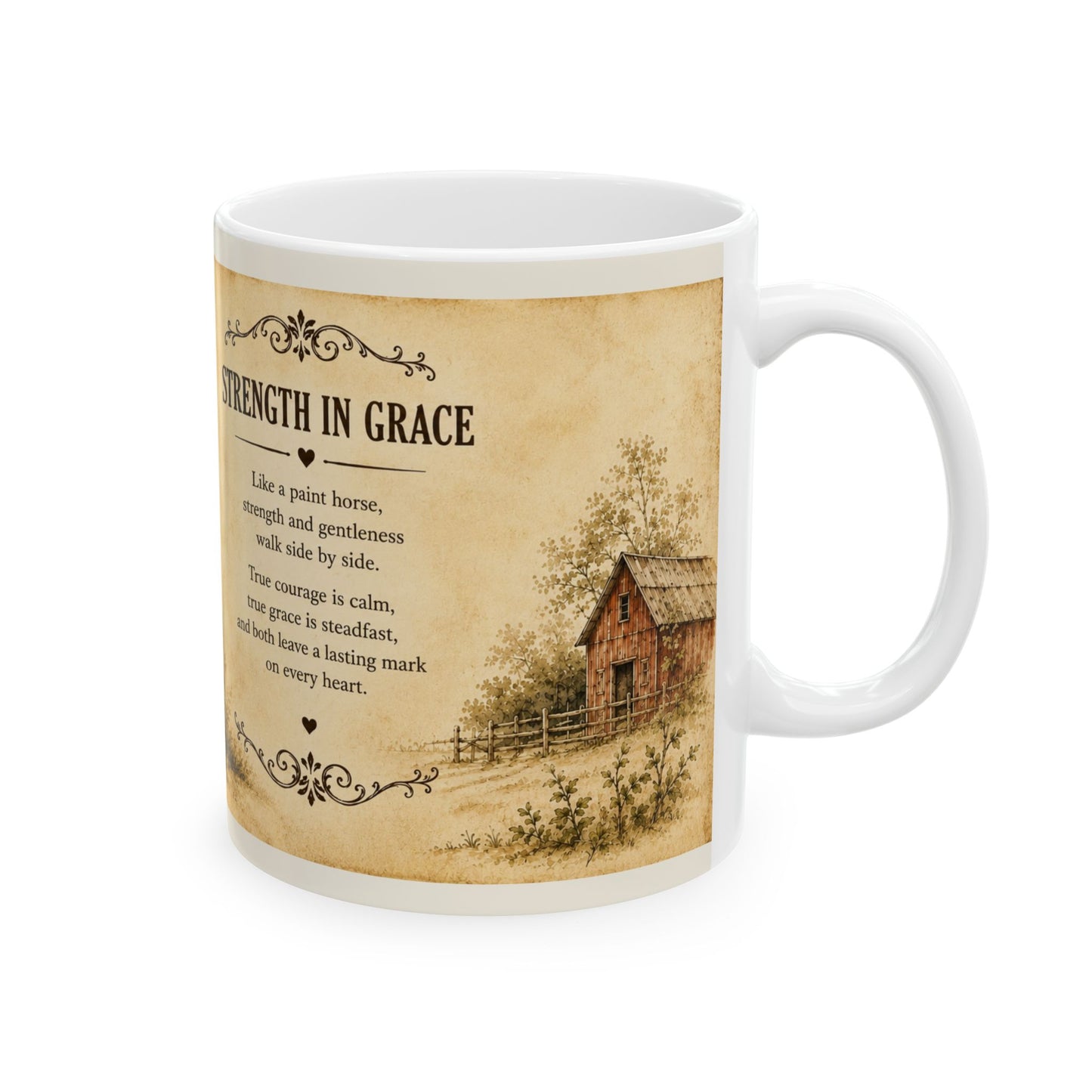 Strength in Grace- Paint Horse Mug, (11oz)