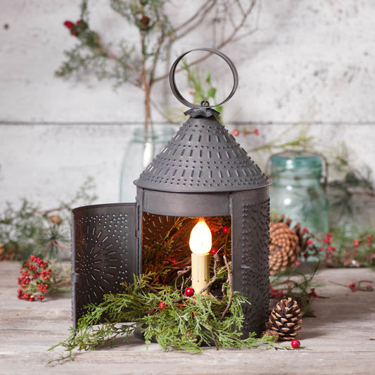 Cozy 15" Fireside Lantern in Rustic Kettle Black