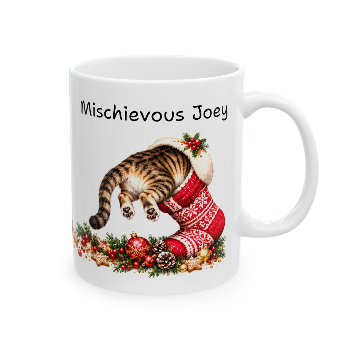 Mischievous Cat Stocking Stuffer - Personalized Ceramic Mug