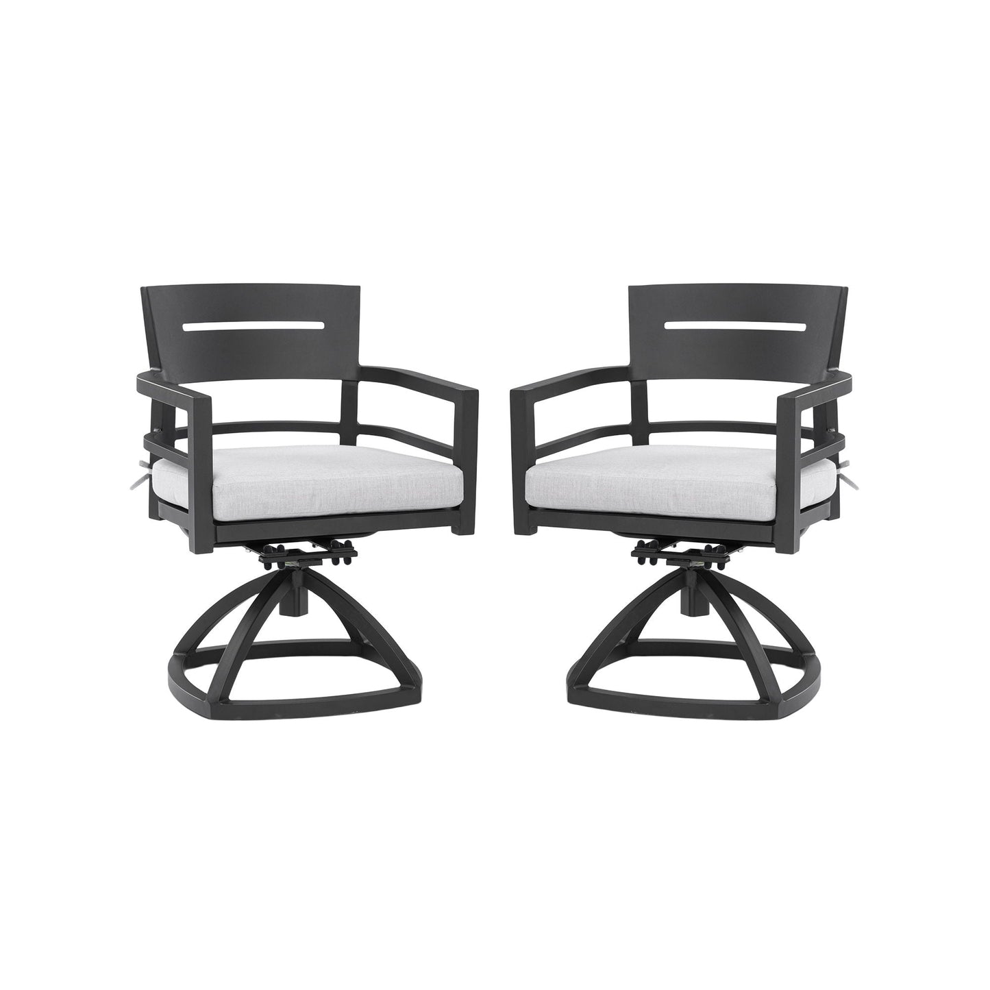 Outdoor Patio Swivel Rocker With Outdoor Grade Sunbrella Fabric Cushions (Set of 2) - Ember Black