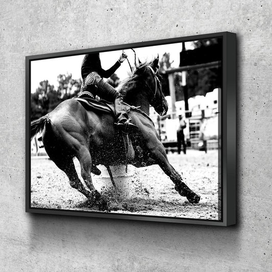 Barrel Racing Girl Canvas Wall Art, Barrel Racer, Cowgirl Decor, Cowgirl Barrel Racing, Western Decor, Barrel Racer Rodeo Art, Horse Riding