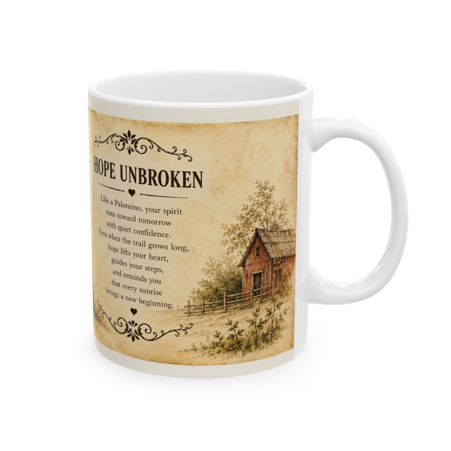 Hope Unbroken- Vintage Palomino Horse Mug, (11oz)