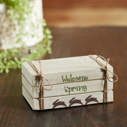 Faux Book Stack: Welcome Spring - Decor for Shelf or Mantel