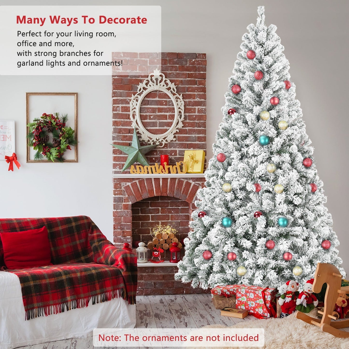4FT Flocked Christmas Tree with 233 Tips