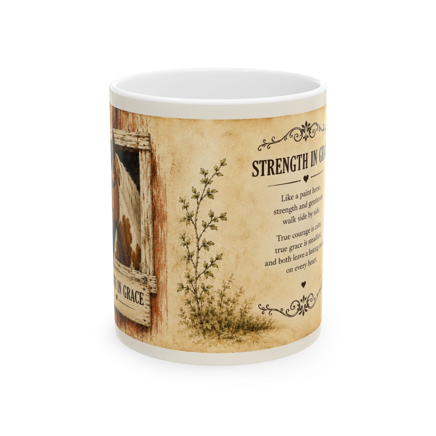 Strength in Grace- Paint Horse Mug, (11oz)