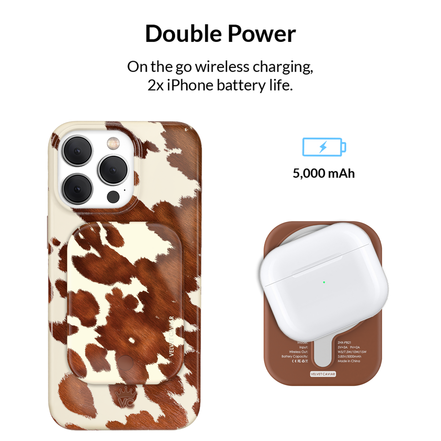 Cocoa Cow MagSafe Battery Power Pack by Velvet Caviar