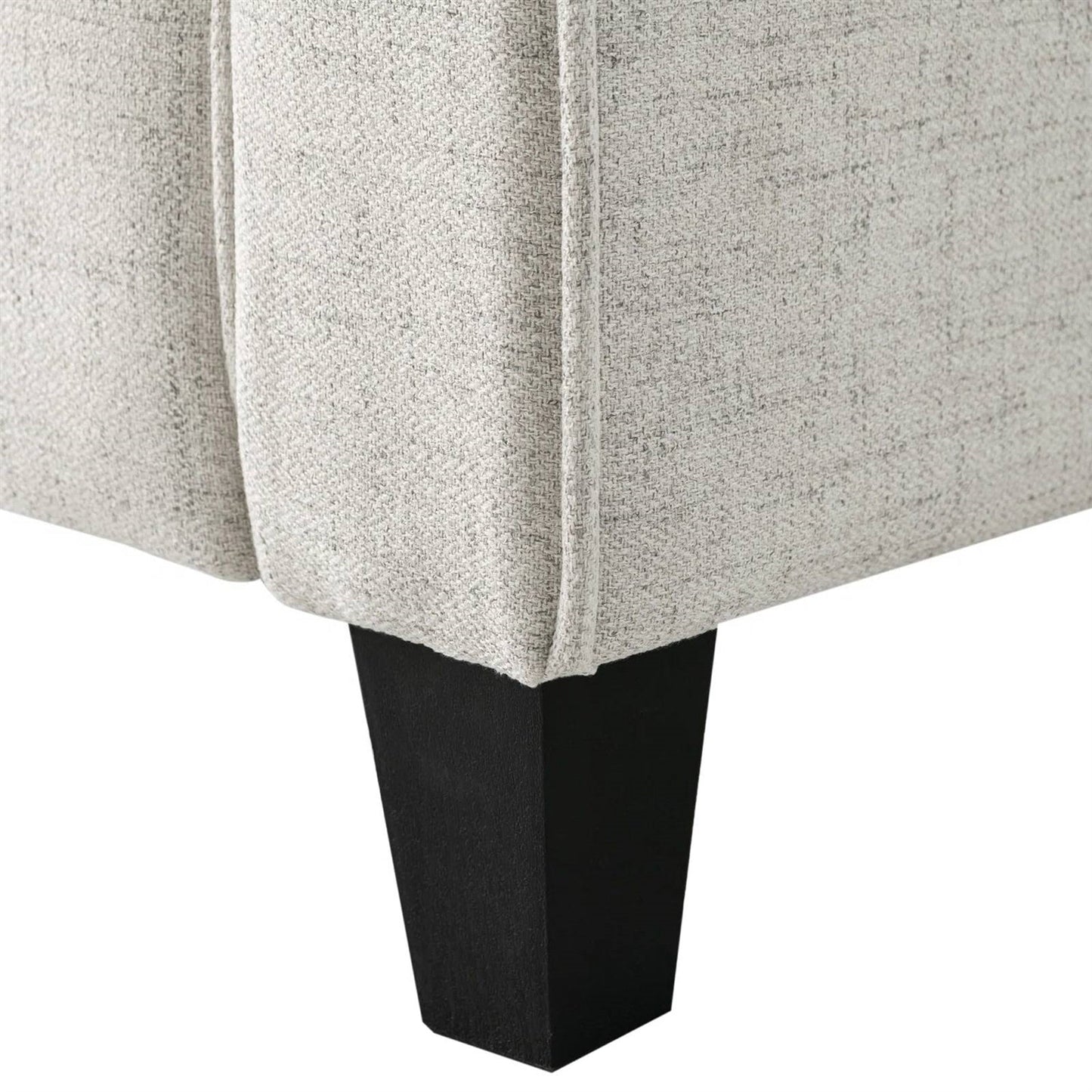 Modern Upholstered Loveseat Sofa in Cream Microfiber with Button Tufted Cushions