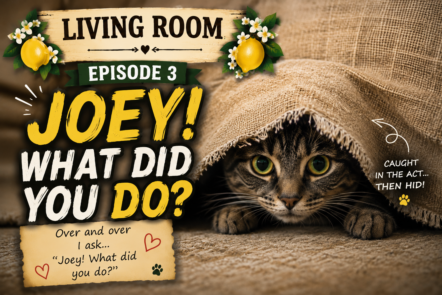 Load video: Cat hides after destroying sofa