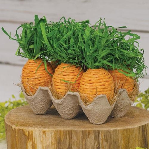 Farmhouse-Style Egg Crate Carrot Decor