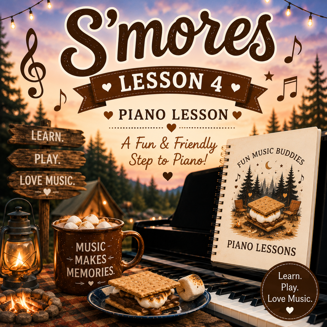 Pre-recorded Piano Lesson #4- S’mores