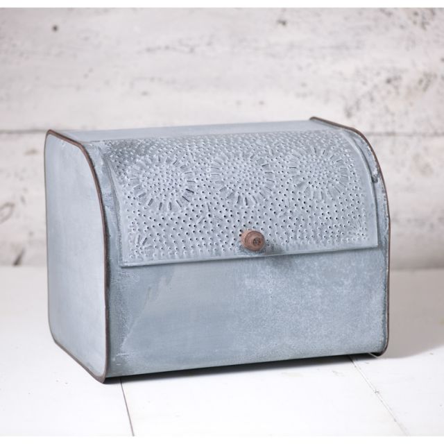 Rustic Weathered Zinc Bread Box