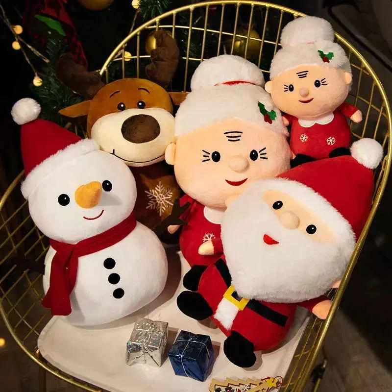 Cute Christmas Series Plush Doll (8-9 in) - Stuffed Santa, Snowman & Elk Toy