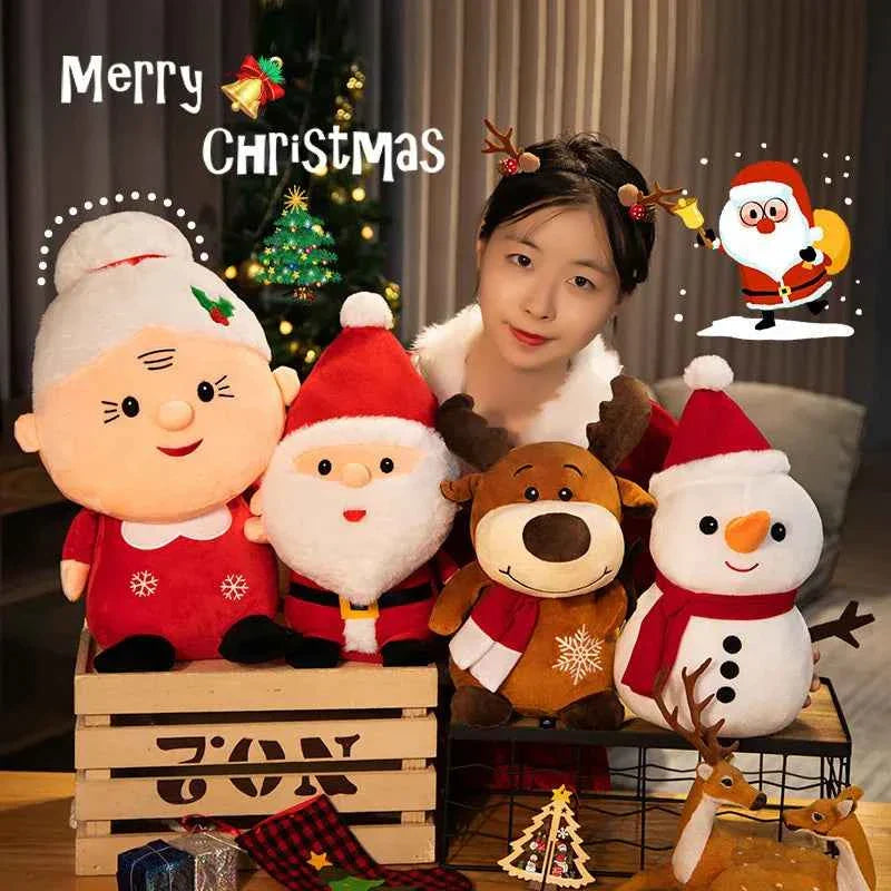 Cute Christmas Plush Dolls (Up to 19.7 in) - Stuffed Santa, Snowman & Elk Toy Gift