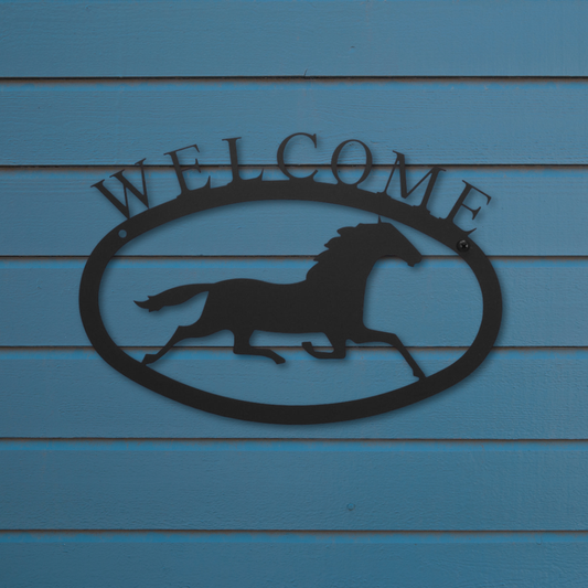 Small Running Horse Welcome Sign