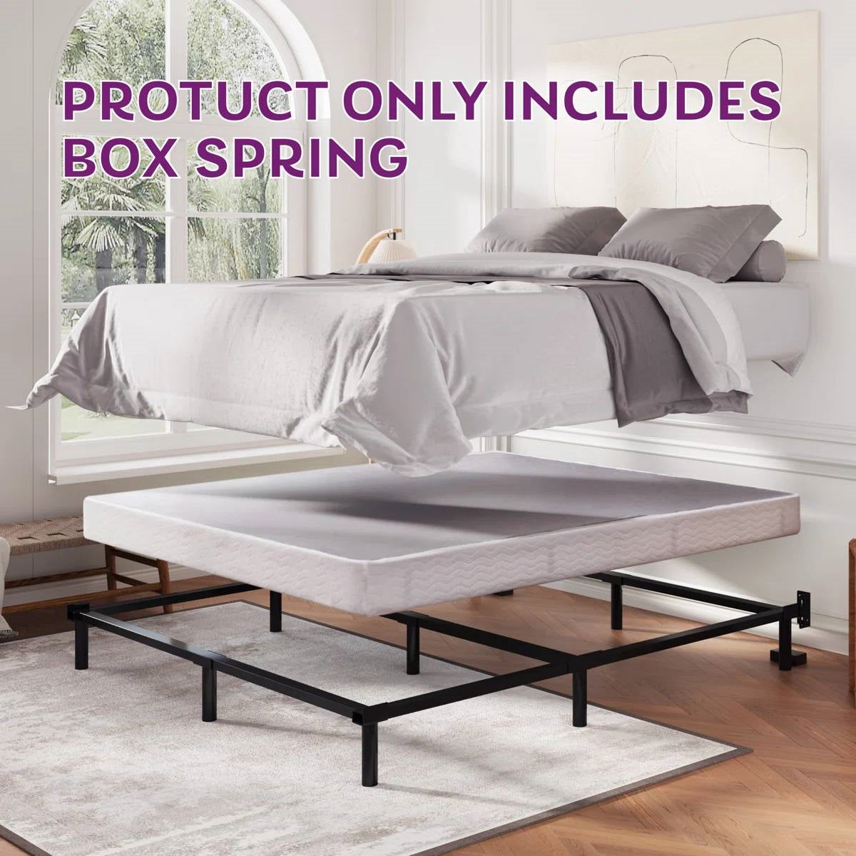 Twin size 5-inch Low Profile Metal Box Spring Mattress Foundation with Cover
