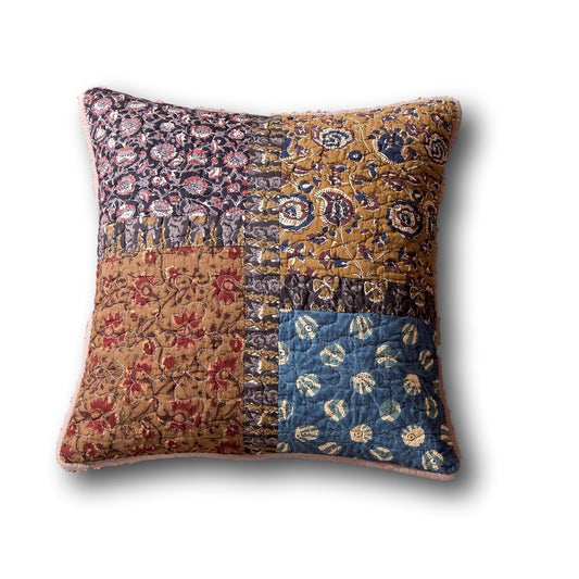 Tache Sunset Blooms Floral Quilted Patchwork Multi Color 2 Pieces Cushion Covers (JHW-825-18X18-2PC)