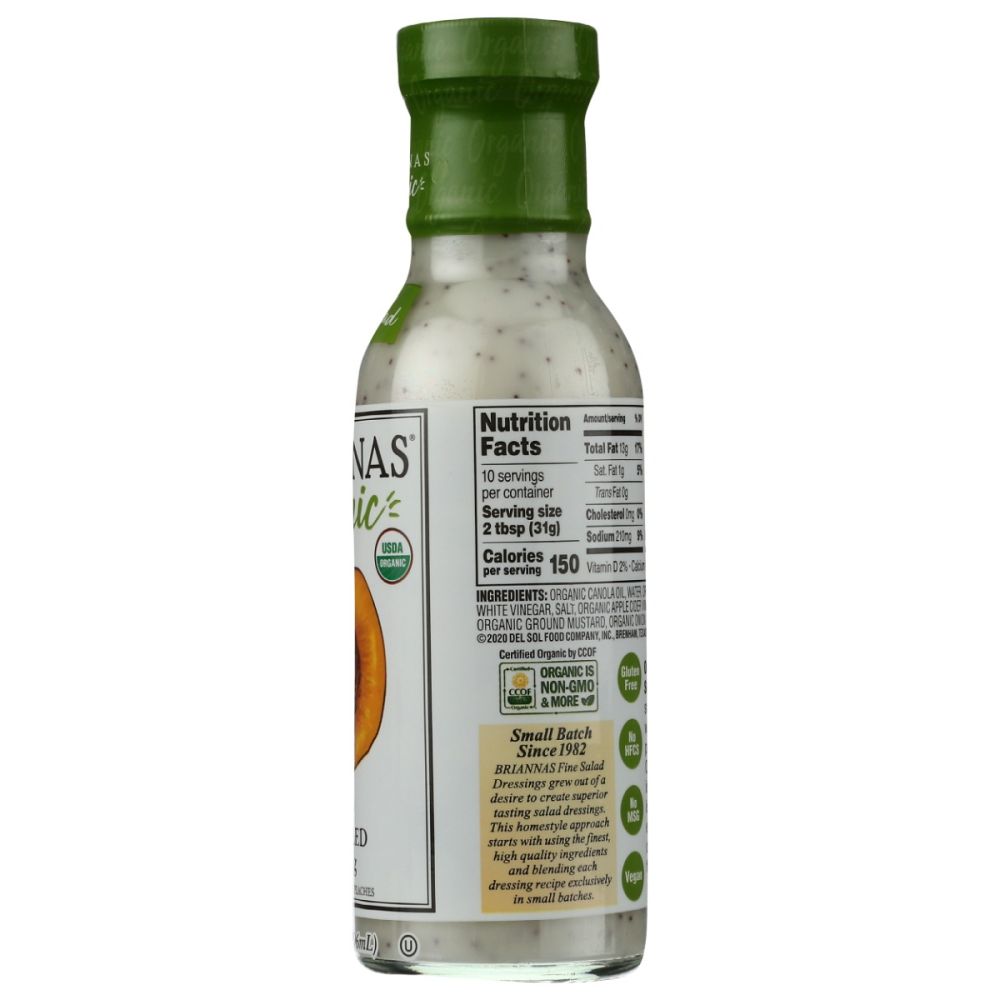BRIANNAS: Organic Rich Poppy Seed Dressing, 10 oz