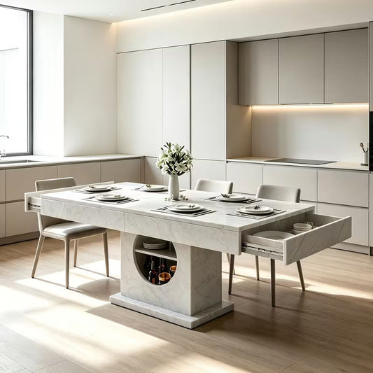 Modern Farmhouse Solid Wood Kitchen Desk with Storage