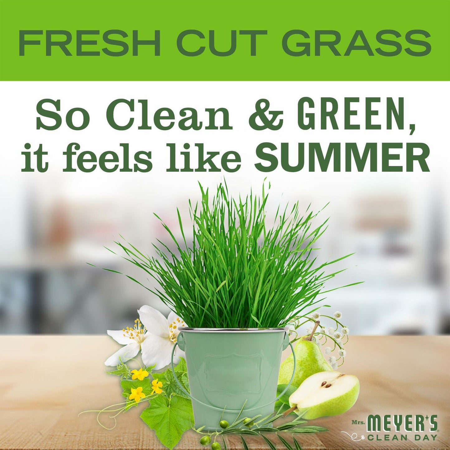 MRS. MEYER'S CLEAN DAY Liquid Hand Soap Fresh Cut Grass Scent 12.5oz