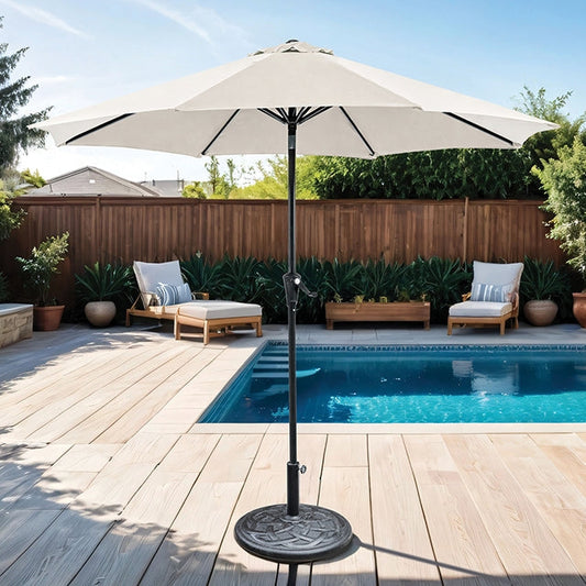 Tano - 9' Outdoor Umbrella + 21" Round Base