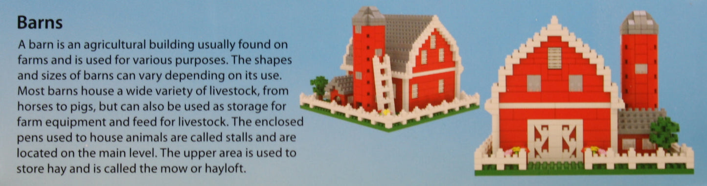 Mini Building Blocks - Farm Series - Barn with Fence